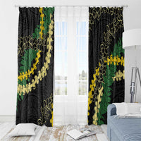 Hawaii Puakenikeni - Maile Lei Window Curtain Obsidian Black LT7 - Polynesian Pride