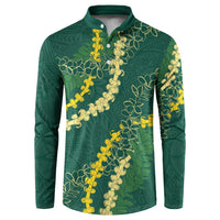 Hawaii Puakenikeni - Maile Lei Button Sweatshirt Sage Green LT7 Sage Green - Polynesian Pride
