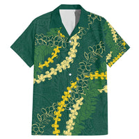 Hawaii Puakenikeni - Maile Lei Family Matching Mermaid Dress and Hawaiian Shirt Sage Green
