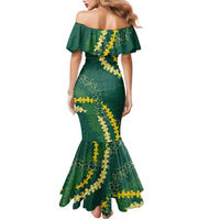 Hawaii Puakenikeni - Maile Lei Family Matching Mermaid Dress and Hawaiian Shirt Sage Green