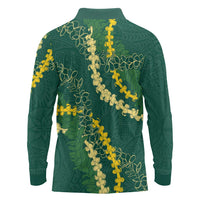 Hawaii Puakenikeni - Maile Lei Long Sleeve Polo Shirt Sage Green LT7 - Polynesian Pride