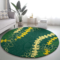 Hawaii Puakenikeni - Maile Lei Round Carpet Sage Green LT7 - Polynesian Pride