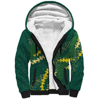 Hawaii Puakenikeni - Maile Lei Sherpa Hoodie Sage Green LT7 Unisex Sage Green - Polynesian Pride