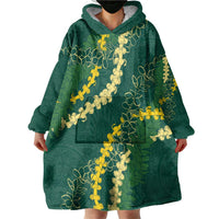 Hawaii Puakenikeni - Maile Lei Wearable Blanket Hoodie Sage Green LT7 - Polynesian Pride