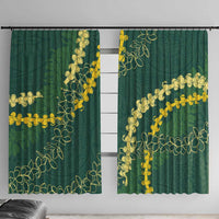 Hawaii Puakenikeni - Maile Lei Window Curtain Sage Green LT7 With Hooks Sage Green - Polynesian Pride