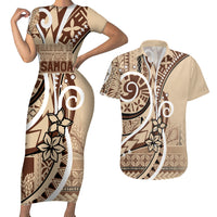 Samoa Siapo Classic Motif Couples Matching Short Sleeve Bodycon Dress and Hawaiian Shirt Manuia le tuto’atasi o Samoa Independence