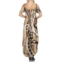 Samoa Siapo Classic Motif Summer Maxi Dress Manuia le tutoatasi o Samoa Independence LT7 - Polynesian Pride