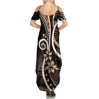 Samoa Siapo Classic Motif Summer Maxi Dress Manuia le tutoatasi o Samoa Independence Black Style LT7 - Polynesian Pride