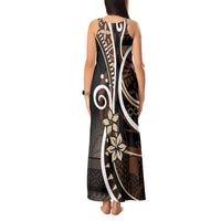 Samoa Siapo Classic Motif Tank Maxi Dress Manuia le tutoatasi o Samoa Independence Black Style LT7 - Polynesian Pride