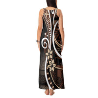 Samoa Siapo Classic Motif Tank Maxi Dress Manuia le tutoatasi o Samoa Independence Black Style LT7 - Polynesian Pride