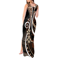 Samoa Siapo Classic Motif Tank Maxi Dress Manuia le tutoatasi o Samoa Independence Black Style LT7 - Polynesian Pride
