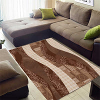 Polynesian Tribal Pattern Patchwork Picturesque Area Rug Mocha LT7 - Polynesian Pride