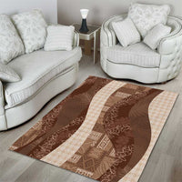 Polynesian Tribal Pattern Patchwork Picturesque Area Rug Mocha LT7 - Polynesian Pride