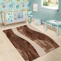 Polynesian Tribal Pattern Patchwork Picturesque Area Rug Mocha LT7 - Polynesian Pride