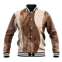 Polynesian Tribal Pattern Patchwork Picturesque Baseball Jacket Mocha LT7 Unisex Mocha - Polynesian Pride