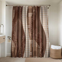 Polynesian Tribal Pattern Patchwork Picturesque Bathroom Set Mocha LT7 Shower Curtain Only Mocha - Polynesian Pride