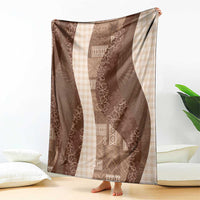 Polynesian Tribal Pattern Patchwork Picturesque Blanket Mocha LT7 - Polynesian Pride