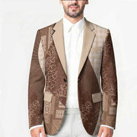 Polynesian Tribal Pattern Patchwork Picturesque Blazer Mocha LT7 - Polynesian Pride