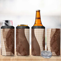 Polynesian Tribal Pattern Patchwork Picturesque 4 in 1 Can Cooler Tumbler Mocha LT7 - Polynesian Pride