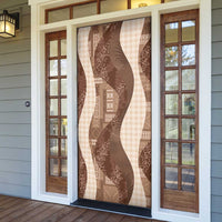Polynesian Tribal Pattern Patchwork Picturesque Door Cover Mocha LT7 - Polynesian Pride