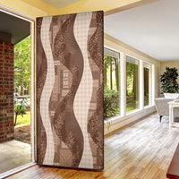 Polynesian Tribal Pattern Patchwork Picturesque Door Cover Mocha LT7 - Polynesian Pride