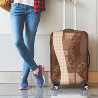 Polynesian Tribal Pattern Patchwork Picturesque Luggage Cover Mocha LT7 - Polynesian Pride