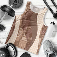 Polynesian Tribal Pattern Patchwork Picturesque Men Tank Top Mocha LT7 - Polynesian Pride