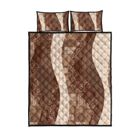 Polynesian Tribal Pattern Patchwork Picturesque Quilt Bed Set Mocha LT7 - Polynesian Pride