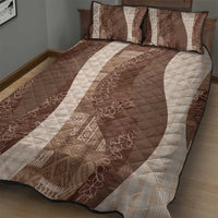 Polynesian Tribal Pattern Patchwork Picturesque Quilt Bed Set Mocha LT7 - Polynesian Pride