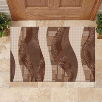 Polynesian Tribal Pattern Patchwork Picturesque Rubber Doormat Mocha LT7 Mocha - Polynesian Pride