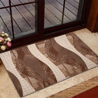 Polynesian Tribal Pattern Patchwork Picturesque Rubber Doormat Mocha LT7 - Polynesian Pride