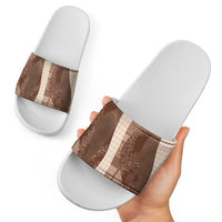 Polynesian Tribal Pattern Patchwork Picturesque Slide Sandals Mocha LT7 - Polynesian Pride