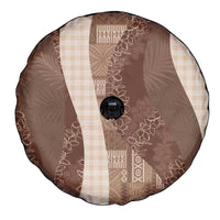 Polynesian Tribal Pattern Patchwork Picturesque Spare Tire Cover Mocha LT7 - Polynesian Pride