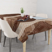 Polynesian Tribal Pattern Patchwork Picturesque Tablecloth Mocha LT7 - Polynesian Pride