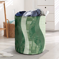 Polynesian Tribal Pattern Patchwork Picturesque Laundry Basket Sage Green LT7 Sage Green - Polynesian Pride