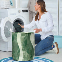 Polynesian Tribal Pattern Patchwork Picturesque Laundry Basket Sage Green LT7 - Polynesian Pride