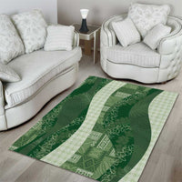 Polynesian Tribal Pattern Patchwork Picturesque Area Rug Sage Green LT7 - Polynesian Pride