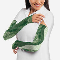Polynesian Tribal Pattern Patchwork Picturesque Arm Sleeves Sage Green LT7 - Polynesian Pride