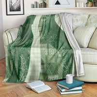 Polynesian Tribal Pattern Patchwork Picturesque Blanket Sage Green LT7 Sage Green - Polynesian Pride