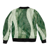 Polynesian Tribal Pattern Patchwork Picturesque Bomber Jacket Sage Green LT7 - Polynesian Pride