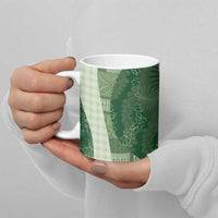 Polynesian Tribal Pattern Patchwork Picturesque Ceramic Mug Sage Green LT7 - Polynesian Pride