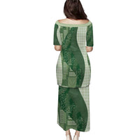 Polynesian Tribal Pattern Patchwork Picturesque Family Matching Puletasi and Hawaiian Shirt Sage Green LT7 - Polynesian Pride