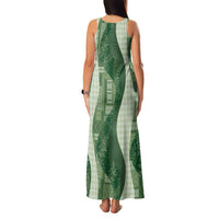 Polynesian Tribal Pattern Patchwork Picturesque Family Matching Tank Maxi Dress and Hawaiian Shirt Sage Green LT7 - Polynesian Pride