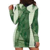 Polynesian Tribal Pattern Patchwork Picturesque Hoodie Dress Sage Green LT7 - Polynesian Pride