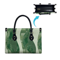 Polynesian Tribal Pattern Patchwork Picturesque Leather Bag Sage Green LT7 - Polynesian Pride