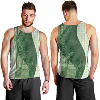 Polynesian Tribal Pattern Patchwork Picturesque Men Tank Top Sage Green LT7 - Polynesian Pride