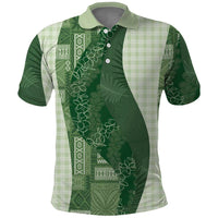Polynesian Tribal Pattern Patchwork Picturesque Polo Shirt Sage Green LT7 Sage Green - Polynesian Pride