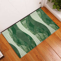 Polynesian Tribal Pattern Patchwork Picturesque Rubber Doormat Sage Green LT7 - Polynesian Pride