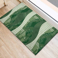 Polynesian Tribal Pattern Patchwork Picturesque Rubber Doormat Sage Green LT7 - Polynesian Pride