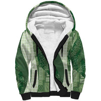Polynesian Tribal Pattern Patchwork Picturesque Sherpa Hoodie Sage Green LT7 Unisex Sage Green - Polynesian Pride